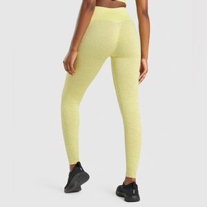 Gymshark yellow camo style leggings scrunch butt medium